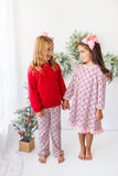 Merry & Bright Christmas Plaid Gown (Red/Pink)