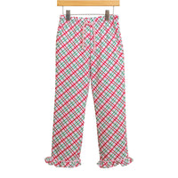 Merry & Bright Christmas Plaid Ruffle Pants (Red/Pink)