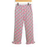 Merry & Bright Christmas Plaid Ruffle Pants (Red/Pink)