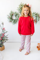 Merry & Bright Christmas Plaid Ruffle Pants (Red/Pink)