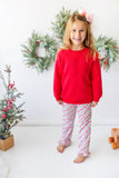 Merry & Bright Christmas Plaid Ruffle Pants (Red/Pink)