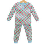 Merry & Bright Christmas Plaid Lounge Set (Red/Blue)