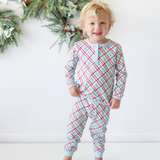 Merry & Bright Christmas Plaid Lounge Set (Red/Blue)