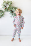 Merry & Bright Christmas Plaid Lounge Set (Red/Blue)