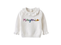 Rainbow Name Ruffle Sweater (up to 5T)